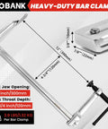 Heavy Duty 12 Inch F-Clamps 4-Pack With Grip Gloves For Welding Woodworking And Metal Assembly, showing measurements and features.