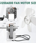 Direct Replacement Bathroom Exhaust Fan Motor For 686 687 8870 M686 S1200A000 YJF6158 dimensions illustration