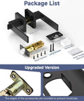 Privacy Door Lock Set 10 Pack Matte Black Keyless Door Handles package contents including latch, strike plate, screws, and instructions