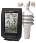 Wireless Weather Station With Wind Sensor For Backyard Forecasts And Atomic Clock Time Sync Self Calibrating Forecasting Barometric Pressure And Temperature History Chart DST Auto Update, showing display and sensor