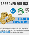 Push To Connect Pex Fittings Half Inch Kit With Couplings, 90 Degree Elbows, Tee Set, No Lead Brass, Copper CPVC