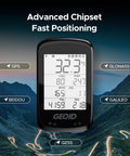 Wireless Bike Computer GPS With ANT Plus Bluetooth, 2.5 Inch Display, IPX6 Waterproof Cycling Computer shown with features