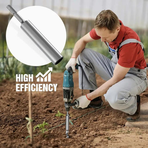 Man using Ground Rod Driver For SDS Plus Rotary Hammer Bits 5/8 Inch And 3/4 Inch, Built Tough Durable Adapter on job site
