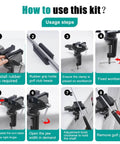 Instructions for using the All-In-One Golf Grip Removal And Regrip Kit With 360 Degree Swivel Table Vise and accessories.