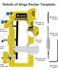 No Sweat Door Hinge Jig And Router Mortiser Guide features router bit storage and depth set for precision cabinet projects.