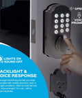 Person using Front Door Lockset Combo Digital Deadbolt With Keypad And Entry Handle, Electronic Lock With Voice Prompts For Keyless Entry, Easy Install On Left Or Right Hinged Doors, Brushed Nickel