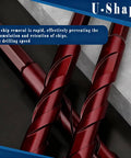 Larouoba 10pc red crooked-head eccentric drill bit set for porcelain tile and concrete, front view