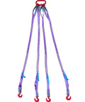 Built Tough Heavy Duty 5 Foot Four Leg Rigging Sling With Grab Hook And Adjuster, 3 Ton G80 Alloy Steel Chain Link Eye Hook Hoist Gear For Safe Towing And Cargo Handling On Job Sites, four-leg purple sling