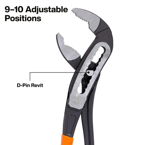 Detail of 3-Piece Classic Klaw Pump Pliers Set With 7 Inch, 10 Inch And 12 Inch Pliers, V-Jaw for Maximum Torque and D-Pin Revit