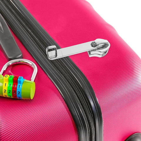 Double Layer Explosion Proof Zipper Pull Replacement Tabs With Lock Hole For Suitcase Luggage Repair on pink suitcase