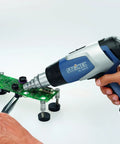 Person using Heavy Duty 2200W Hot Air Gun With Variable Temperature 60C To 630C, LCD Display, Three Airflow Speeds on PCB