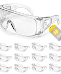Over Eyeglasses Safety Glasses With Anti Scratch Polycarbonate Lenses And Integrated Side Shields Wraparound Eye Protection