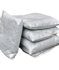 Stack of four Universal Sorbent Pillow For Oil Water Solvents And Coolants, 10 Inch Length By 1 Inch Width, High Capacity Absorber