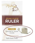 Packaging of Must Have Seam Allowance Ruler And Magnetic Guide For Sewing Machines with magnetic seam guide shown