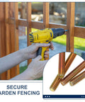 One Quarter Inch By Three Inch Zinc Plated Fully Threaded Rods 12 Pack Heavy Duty Carbon Steel Long Threaded Stud Bolts in garden fencing setup