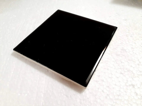 Black Ceramic Tile 4 Inch By 4.25 Inch Shower Backsplash For Bathroom And Kitchen Gloss Finish Dope Vintage Modern Subway Square