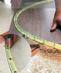 Professional 39 Inch Flexible Curve Template featuring killer flexibility for woodworking contour profiling in use on wood.