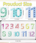 Product size illustration for Large 12 Piece Math Poster Set From 1 To 12 Numbers And Multiplication Chart For Classroom Decor.