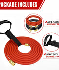 High End 15 FT Air And Fluid Hose Set Built For Spray Guns And Paint Pressure Pot Tanks Pro Grade 3 8 Inch Air Line, coils and lashing straps