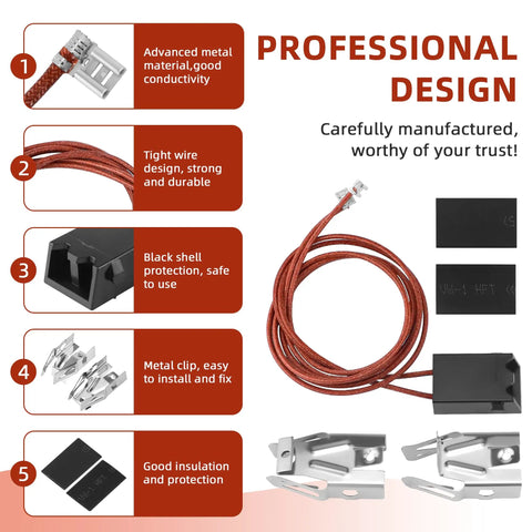 Range Surface Burner Terminal Block Kit With Plug Connector Elements Pack Of 4 No Fuss Replacement For GE Hotpoint Kenmore Stoves Keeps Burners Heating Right And Safe MIFLUS Compatible, braided wire closeup