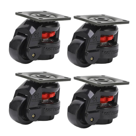 Built Different Heavy Duty Level Adjustable Roller Casters set with mounting plates, ideal for moving bulky gear.