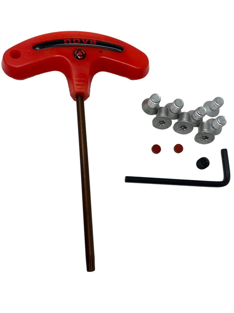 Pro Tek G3 Wood Lathe Chuck Kit accessories including red wrench and screws