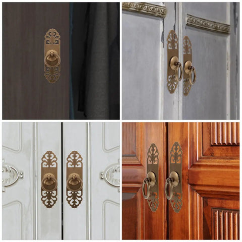Vintage Brass Cabinet Pulls Set Of 2 With Screw Fix For Wardrobe, Bookcase, And Kitchen Cabinets 3x12 Cm Antique Style