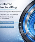 Close-up of MistAire Eva 4-Speed Humidifier filter with reinforced structural ring, highlighting blue precision-molded frame