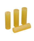 Hot melt adhesive stick 3738 TC, tan, 5/8 in x 2 in, 100% solids general purpose glue, multiple sticks displayed upright and side view.