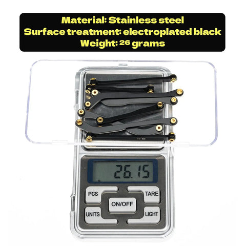Beefy High Clearance Stainless Steel 4 Link Set For SCX24 C10 Bronco Wrangler JLU 4Runner Base Camp Axial One Twenty Four RC Crawler Upgrade Parts Eight Pieces Black, 26g