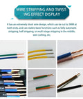 Wire stripping and twisting effect display for Intelligent Automatic Wire Stripper Machine Twisters Tool For Copper Cable.
