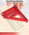 3D Multi Angle Measuring Square Ruler For Woodworking And Construction Pro Grade Aluminum Carpenter Square with marking on wood