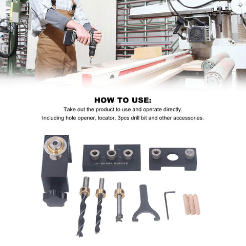 Dowel Jig Drill Guide Kit For Woodworking And Furniture Assembly, Pro Grade Aluminum Alloy Drill Guides With accessories