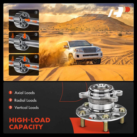 Rear Wheel Bearing and Hub Assembly for Honda Civic 2006 2011 L4 1.8L FWD With Four Wheel ABS 5 Lug Fit showcasing load capacity.