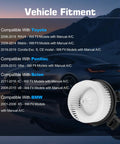 No Sweat 2 Pin Hvac Heater Blower Motor Assembly Straight Swap Featuring Plug And Play Setup For Toyota Rav4 Matrix Corolla Scion Xb Pontiac Vibe Manual Controls vehicle compatibility chart.