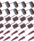 80 Grit Flap Wheel Sander Set For Rotary Tools With One Eighth Inch Shank Cone Shape Abrasive Sanding Bits For Grinding And Polishing
