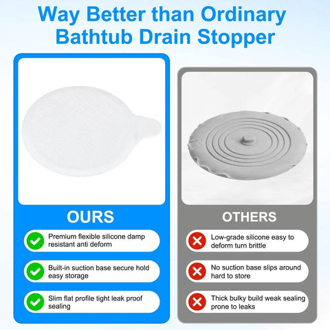 M METERXITY 4-Pack 5.9 in Silicone Tub Stopper, Bathtub Drain Stopper comparison, premium silicone design, unique features