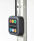 Control box of Five Stack LED Andon Tower Lights With Buzzer Red Yellow Green Blue White On Off Flash Modes Control Box Mean Well Industrial Power Adapter Six Foot And Sixteen Foot Extension Cords Plug And Play For Shop Floor Use.