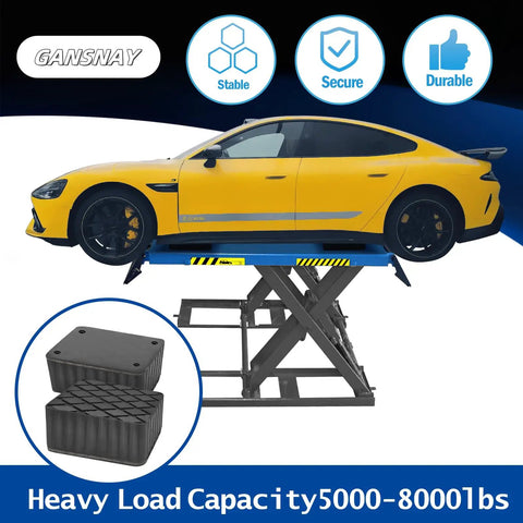 Shop Grade Nylon Reinforced Rubber Lift Blocks Provide Rock Solid 8000 Lb Chassis Support And Premium High Clearance for vehicle lift.