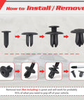 Installation process of Fender Liner Clip Replacement Kit For Ford Kia Hyundai Elantra Genesis Sonata Santa Fe Mazda 3 Mazda 6 CX7 Bumper Retainer Clips 8mm Hole 12mm Stem 18mm Head OEM MB-86590-28000 MB-455-56-143