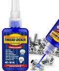 Medium strength blue thread locker 50ml bottle with bolts
