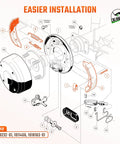 Diagram showing the installation of Brake Shoes Spring Kit For Club Car DS And Precedent Golf Carts 1995 And Up