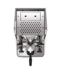 Top view of Giotto Fast V Espresso Machine with sleek chrome finish, PID controls, and vibratory pump, ideal for home kitchens.