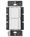 Maestro LED Plus Dual Dimmer And Switch Two In One Control For 75 Watt LED Bulbs And 2.5 Amp Fans Single Pole White Finish