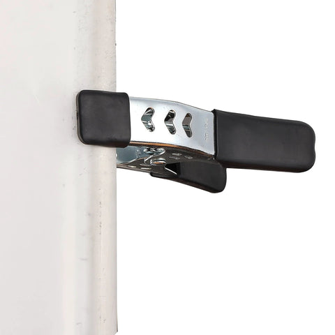 Mr. Pen 6-inch metal heavy-duty spring clamp with black rubber grips, side view.