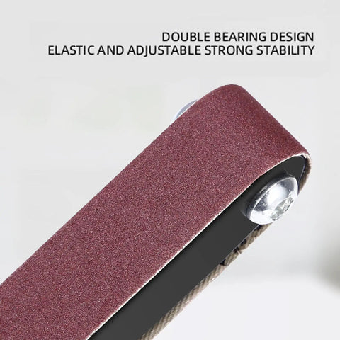 Heavy Duty Angle Grinder Belt Sander Attachment Portable Sanding Adapter close-up of adjustable sanding belt designed for woodworking.