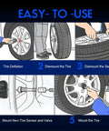 Step-by-step guide for Hella Smooth Ride TPMS Tire Pressure Monitor Sensor installation for Chevy Silverado and Cadillac Escalade.