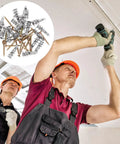 Men using heavy duty drywall anchors and screws kit for a rock solid fix in offices and commercial spaces self drilling hollow wall anchors zinc alloy and iron 20 sets great for hanging bathrooms and kitchens and more.