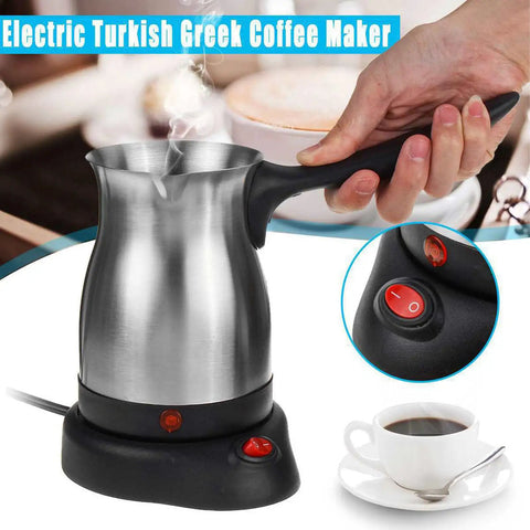 Electric Turkish Coffee Maker 600Ml Capacity With Even Heating For Coffee Tea And Milk, 600W Dual Protection Electric Kettle With Anti Scald Handle, Portable For Home And Travel.