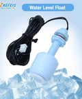 Plug And Play Water Level Float Switch For Commercial Ice Machines No Fuss Quick Install Universal Two Line Sensor Replacement For Ice Makers Food Grade PP Material 12 Volts, blue PP float with cable